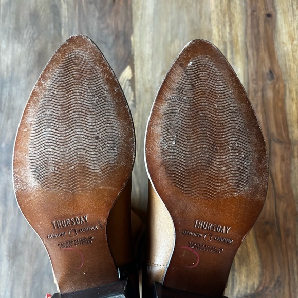 Thursday Everyday Tempo Brown Caramel Leather Boots Size 8 - Picture 8 of 10